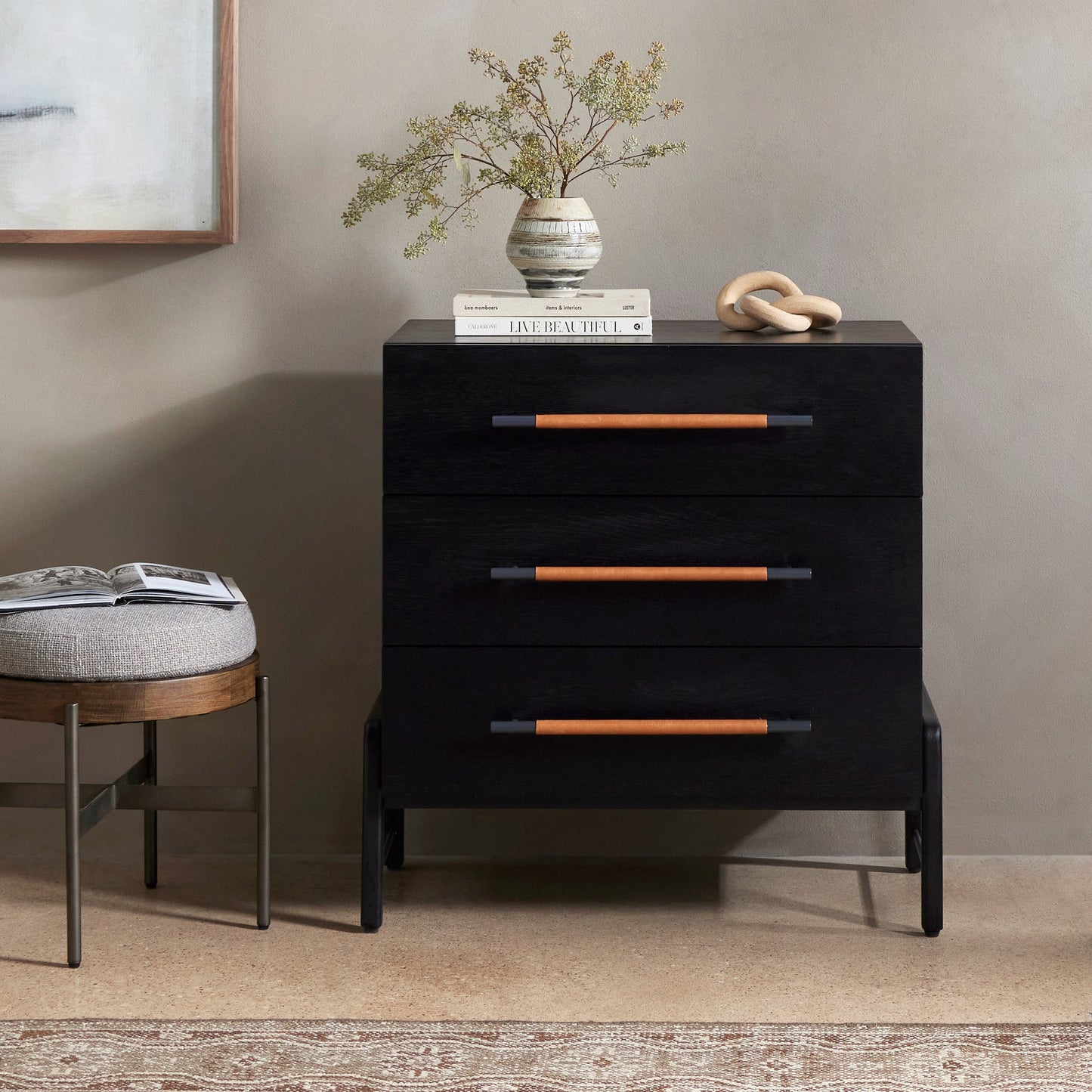 Rosedale 3 Drawer Dresser-Ebony Oak