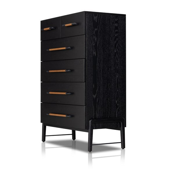 Rosedale 6 Drawer Tall Dresser-Ebony Oak