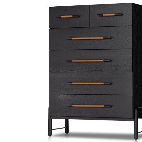 Rosedale 6 Drawer Tall Dresser-Ebony Oak