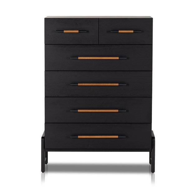 Rosedale 6 Drawer Tall Dresser-Ebony Oak