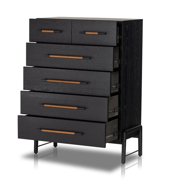 Rosedale 6 Drawer Tall Dresser-Ebony Oak
