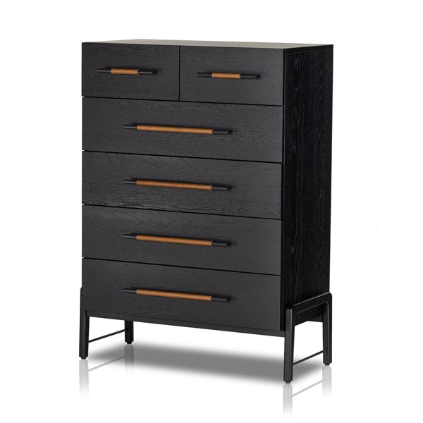 Rosedale 6 Drawer Tall Dresser-Ebony Oak