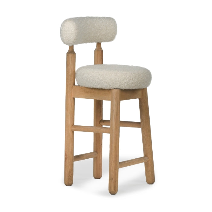 Centro Upholstered Oak Counter Stool