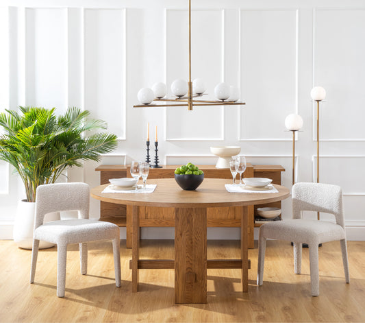 Campos Round Oak Dining Table