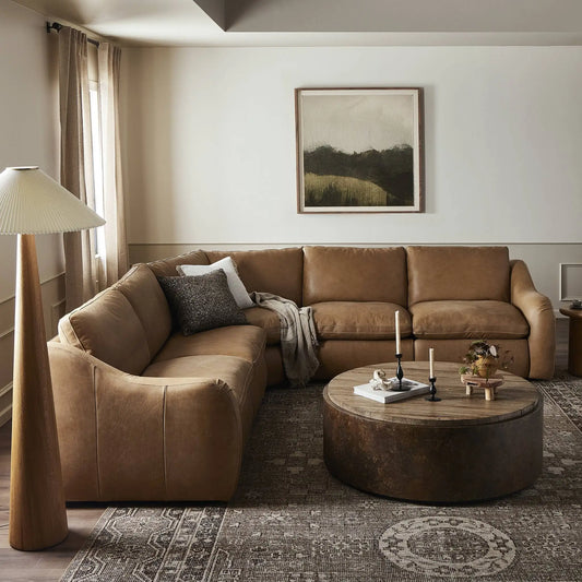 Crawford Power Recliner 5-Piece Sectional Leather