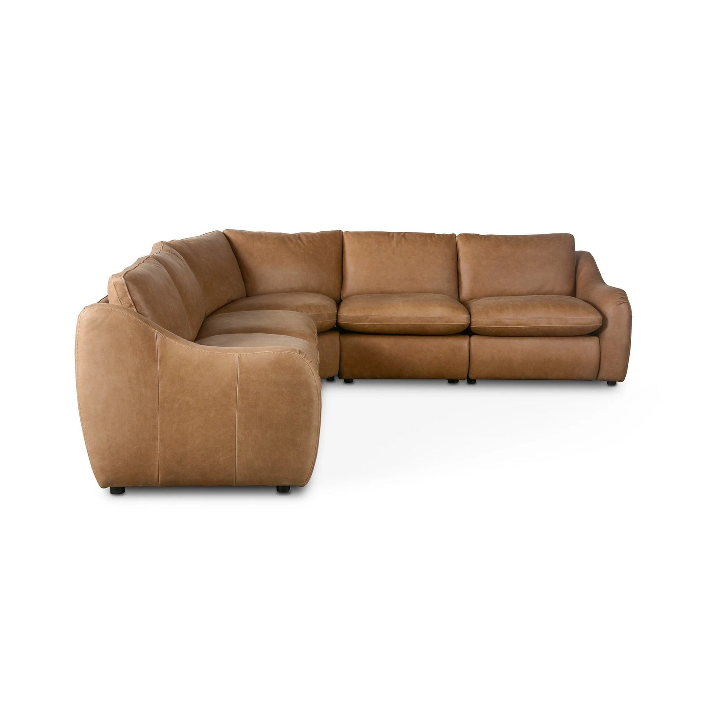 Crawford Power Recliner 5-Piece Sectional Leather