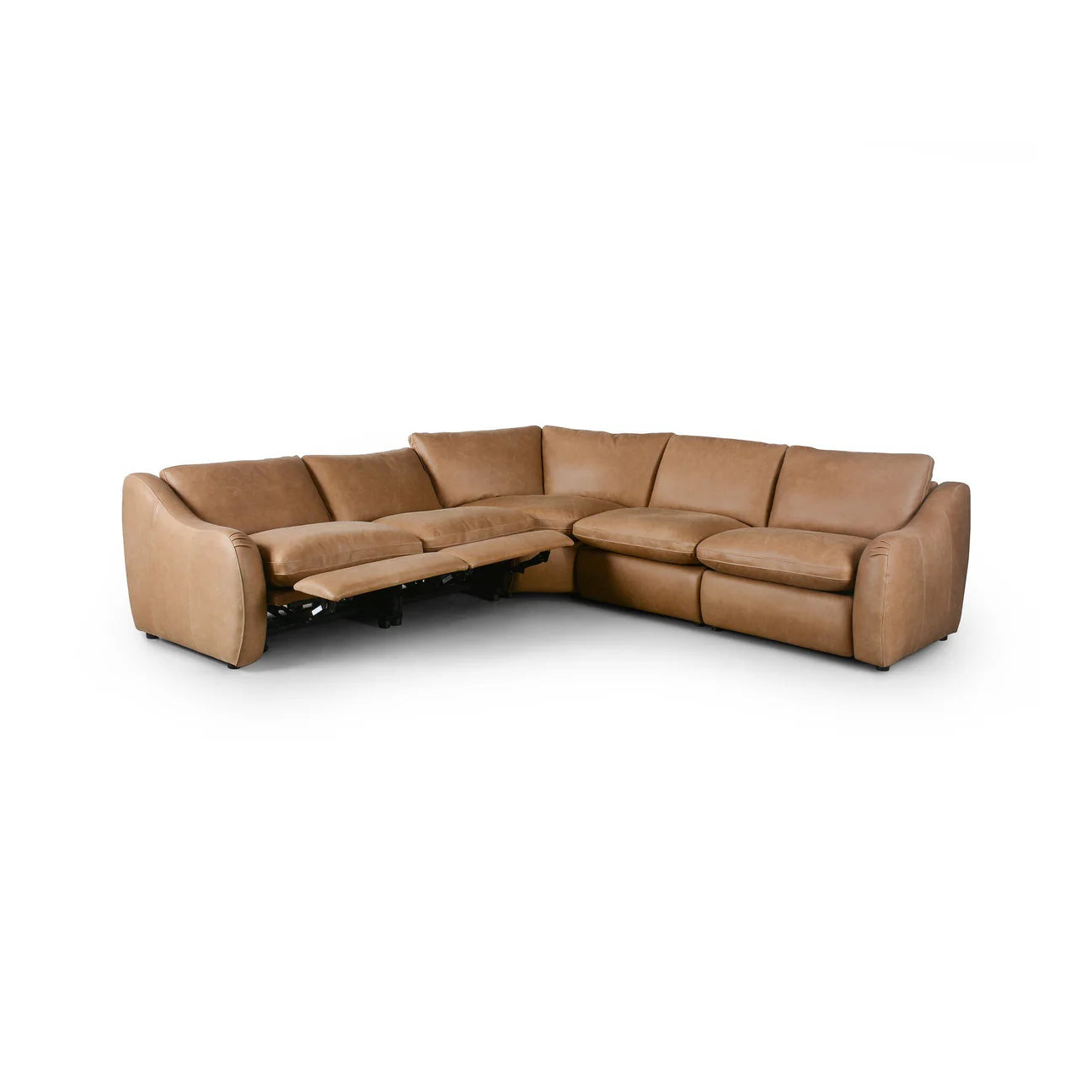 Crawford Power Recliner 5-Piece Sectional Leather