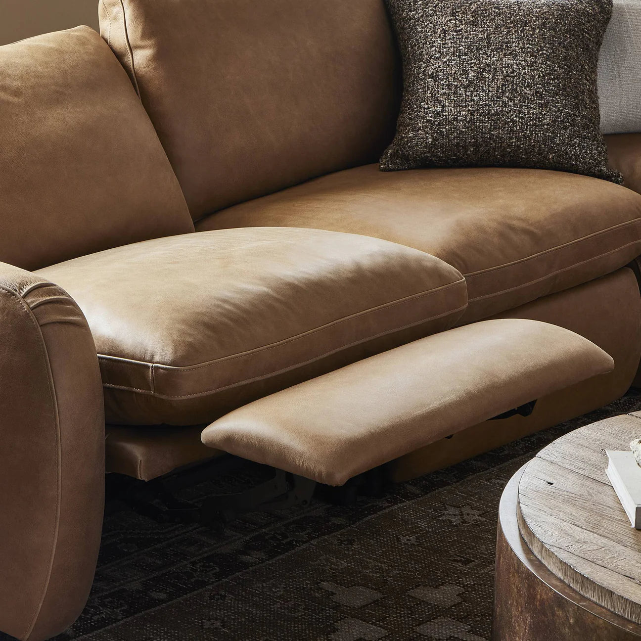 Crawford Power Recliner 5-Piece Sectional Leather