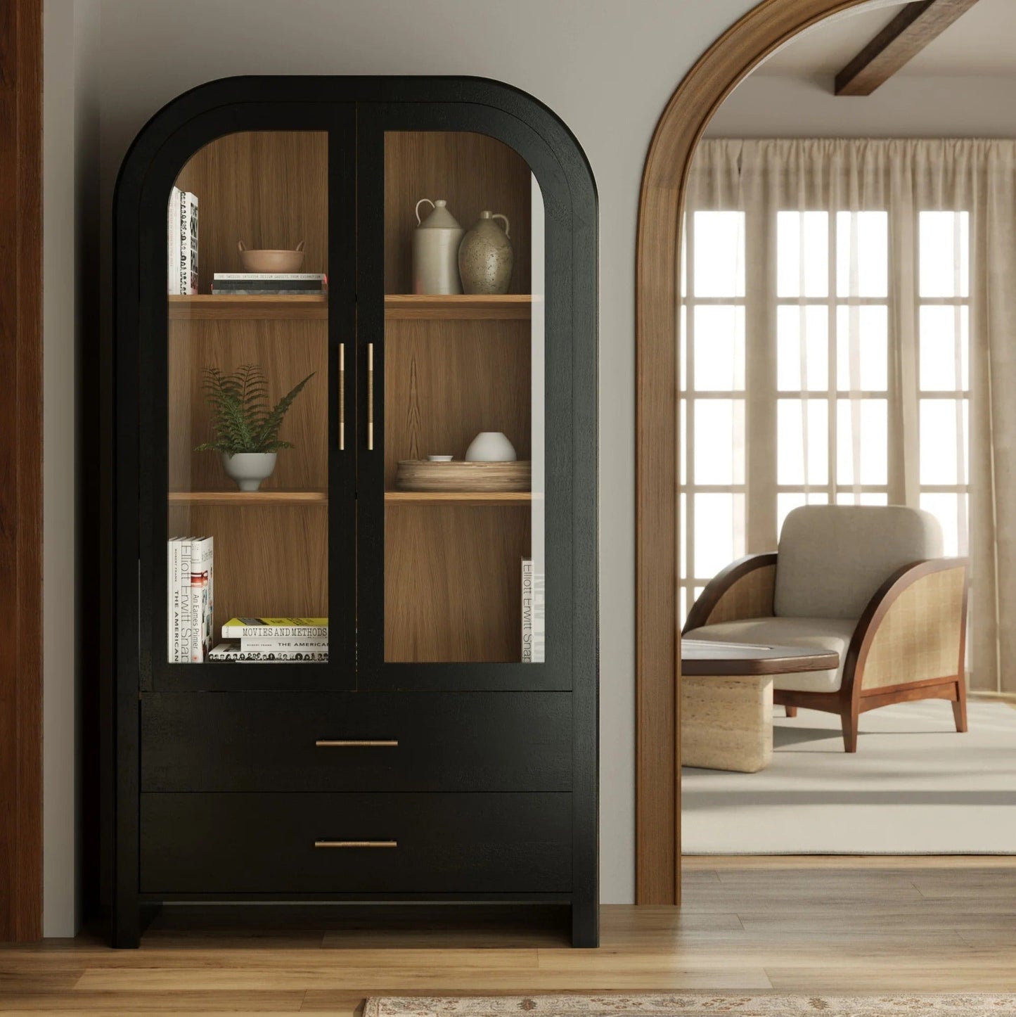 Liam Solid Wood Tall Cabinet