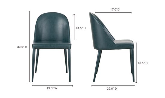 Burton Dining Chair - Dark Teal, Set Of Two