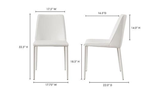 Nora Dining Chair - White, Set Of Two