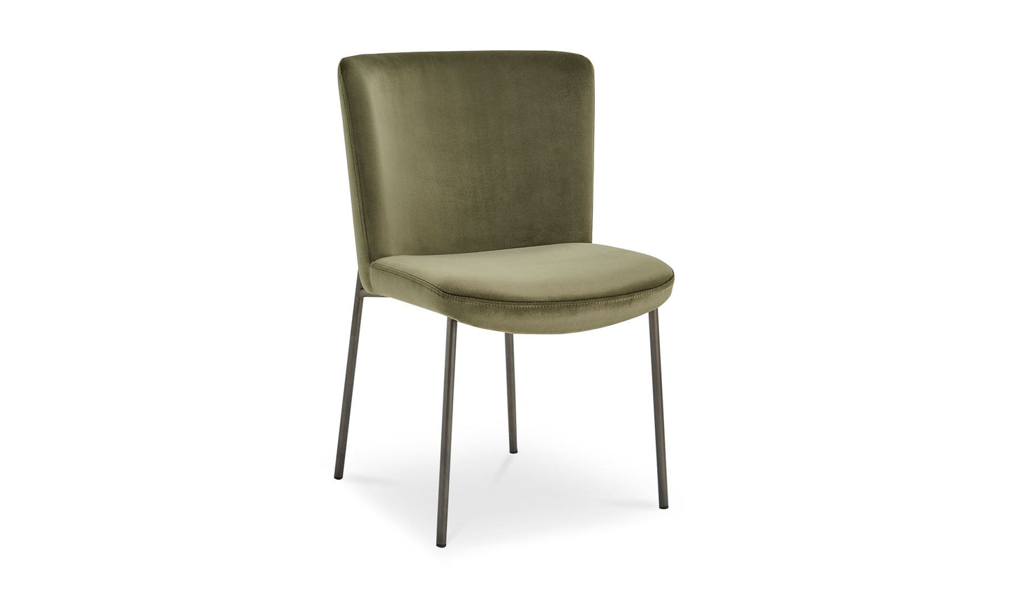 Early Dining Chair Faux Green Mohair-Set Of Two