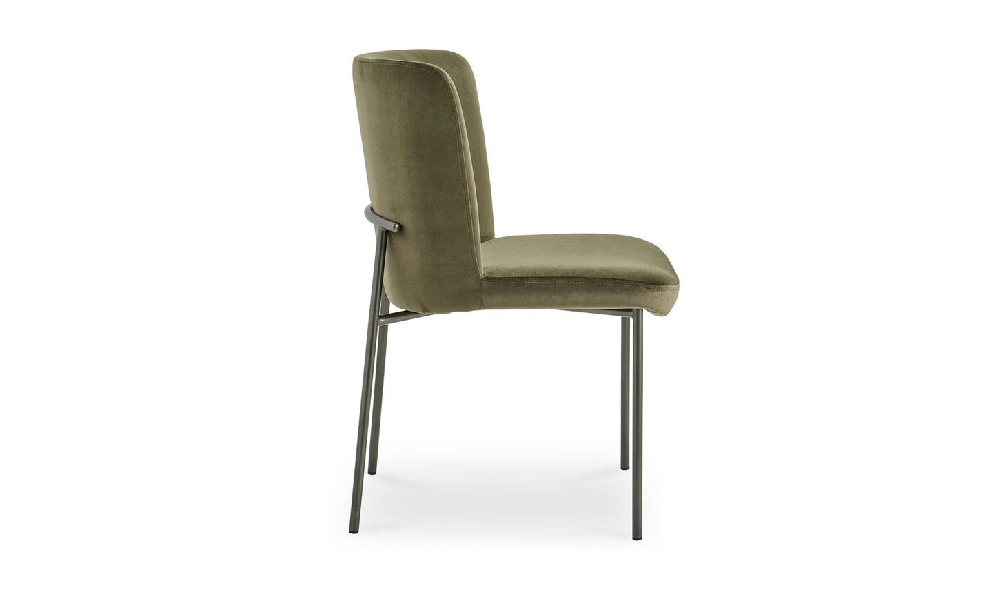 Early Dining Chair Faux Green Mohair-Set Of Two