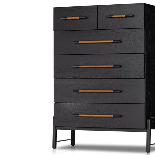 Rosedale 6 Drawer Tall Dresser-Ebony Oak
