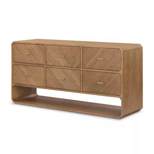 Caspian 6 Drawer Dresser, Natural Ash Veneer
