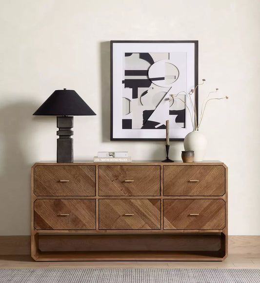 Caspian 6 Drawer Dresser, Natural Ash Veneer