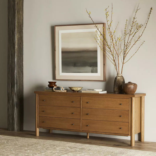 Roark 6 Drawer Dresser, Amber Oak