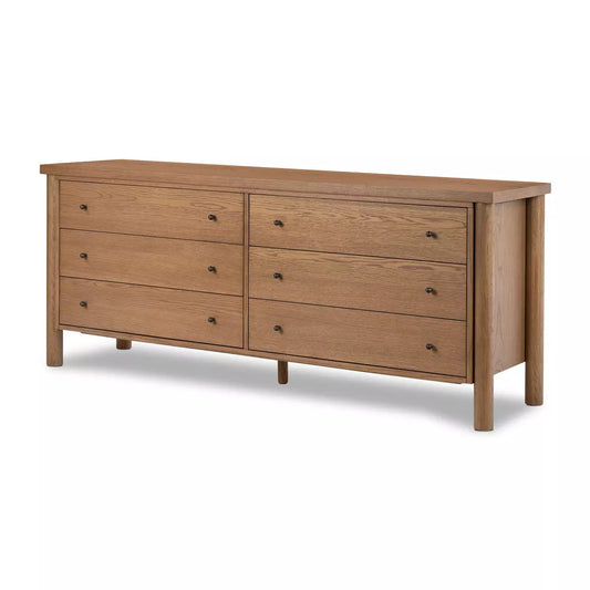 Roark 6 Drawer Dresser, Amber Oak