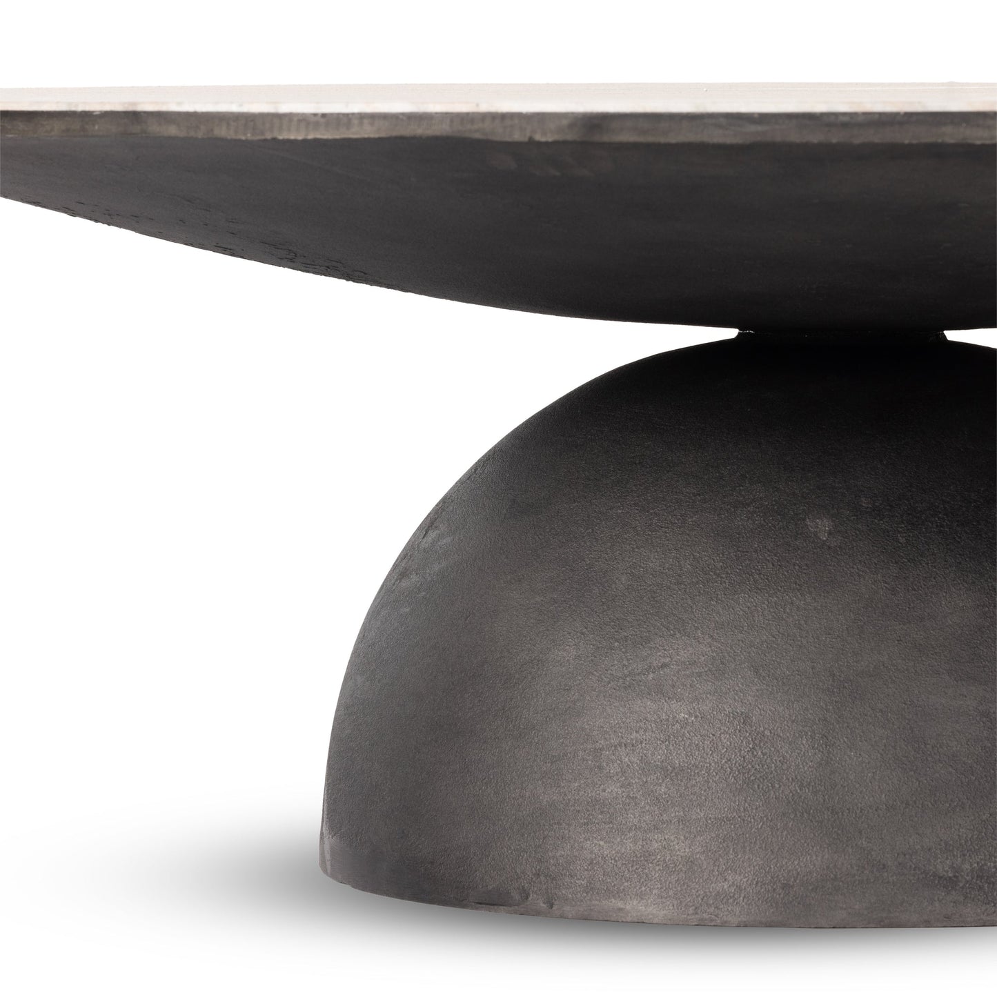 Dev Taupe Marble and Grey Metal Coffee Table