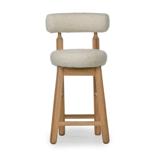 Centro Upholstered Oak Counter Stool