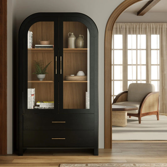 Liam Solid Wood Tall Cabinet
